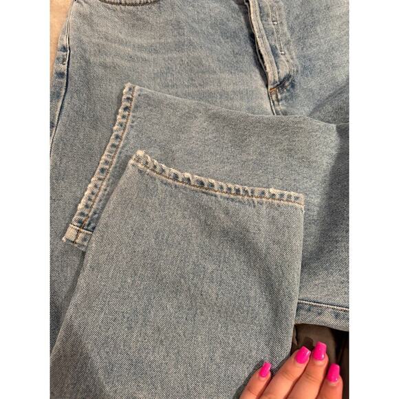 Goldsign Cropped Low Slung Medium Wash Jeans 30 Waist Marled Blue - Picture 2 of 10